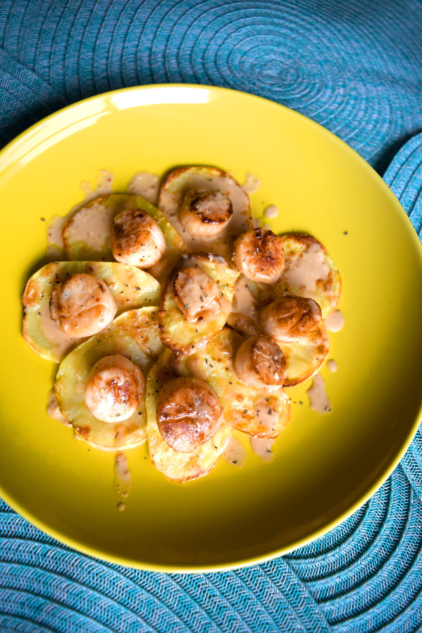 Yuzu Miso Scallops Eat with Meraki