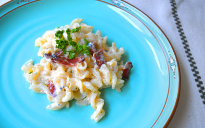 Healthier Carbonara with Turkey Bacon