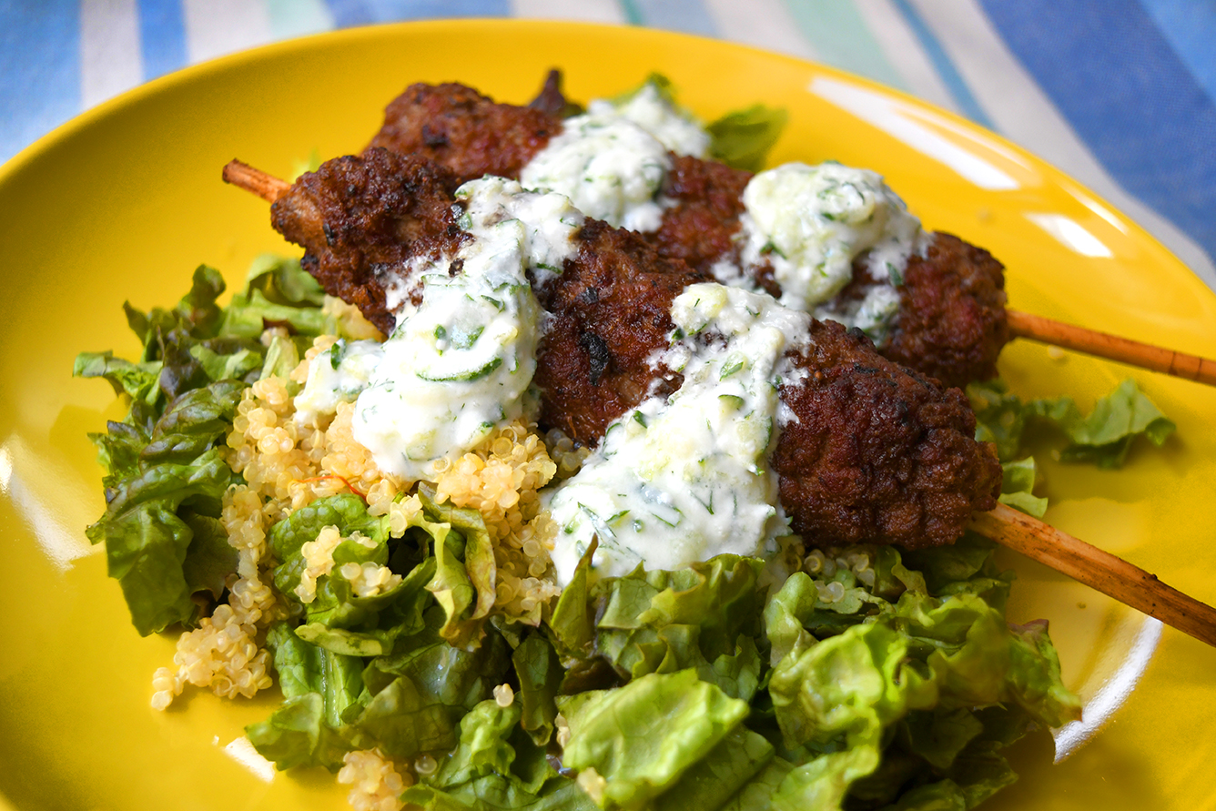 Baked Lamb Kebabs with Tzatziki - Eat with Meraki