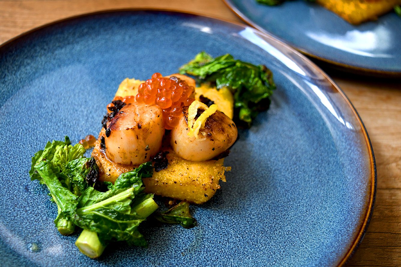 Polenta with Yuzu Scallops Eat with Meraki