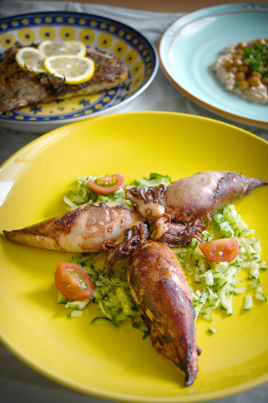 mediterranean stuffed squid eat with meraki