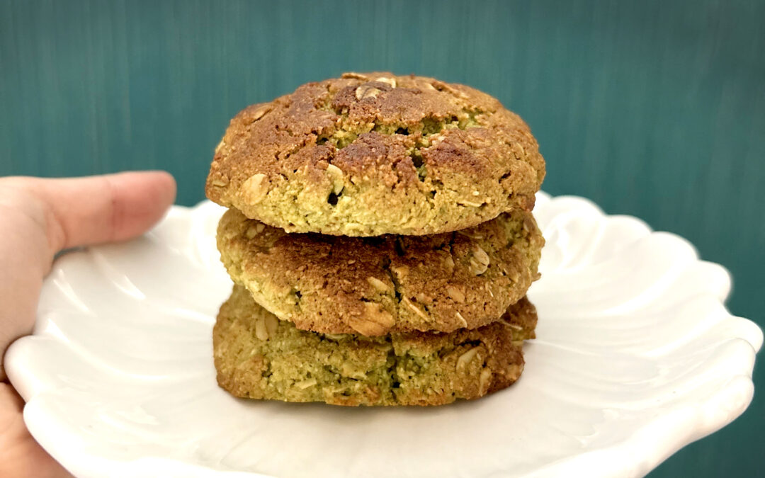 Chewy Matcha Oat Cookies