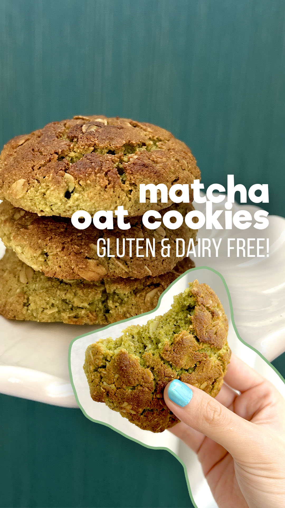 eat with meraki matcha oat cookies