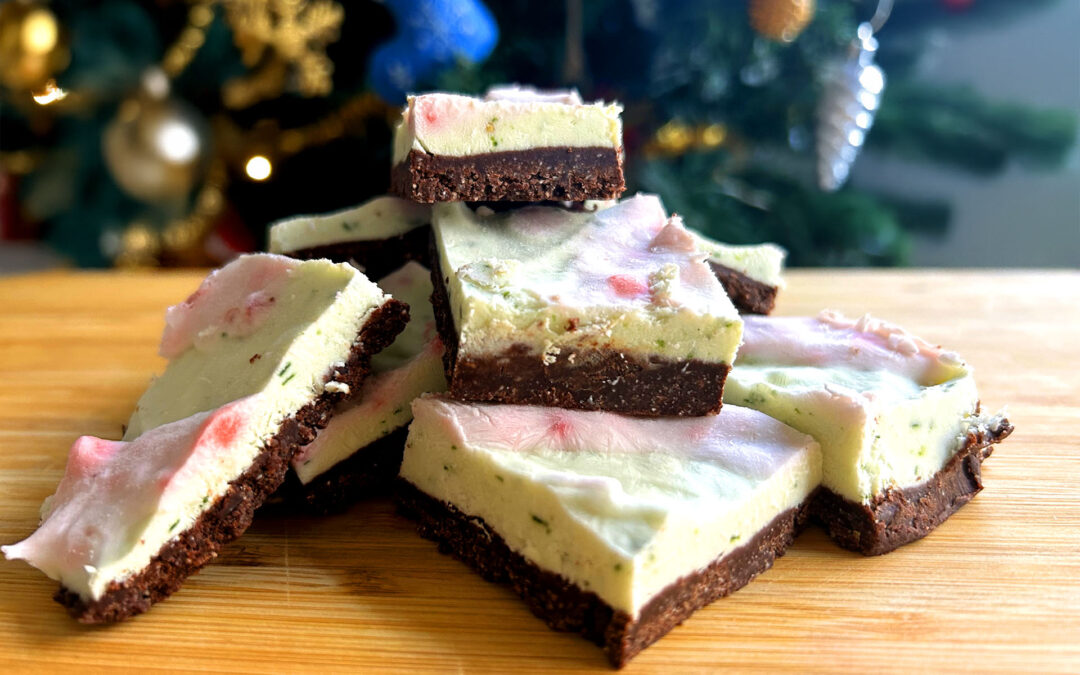 Vegan Chocolate Peppermint No-Bake Bars